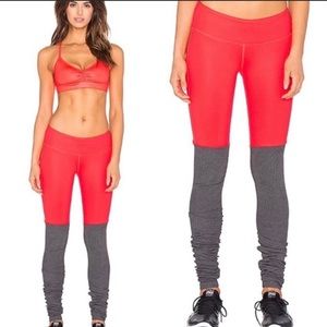 ALO Ruched Contrast Leggings - Starburst Grey Heather